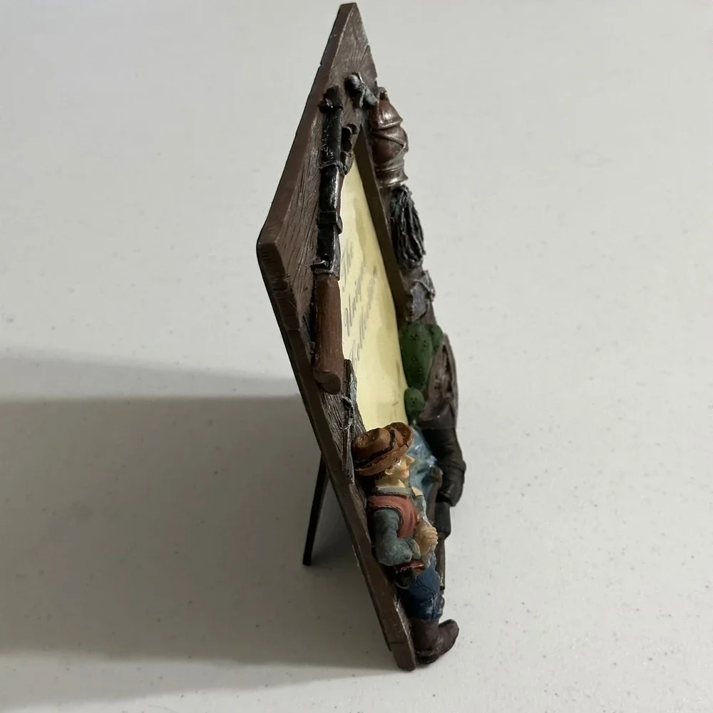 Unique Collection Western Cowboy 3D Relief Picture Frame Faux Wood Resin Rustic